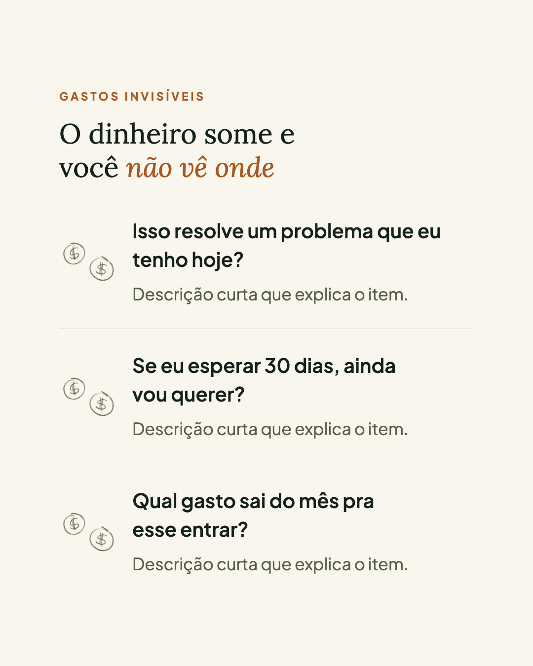Modelo C5, Três blocos com ícone