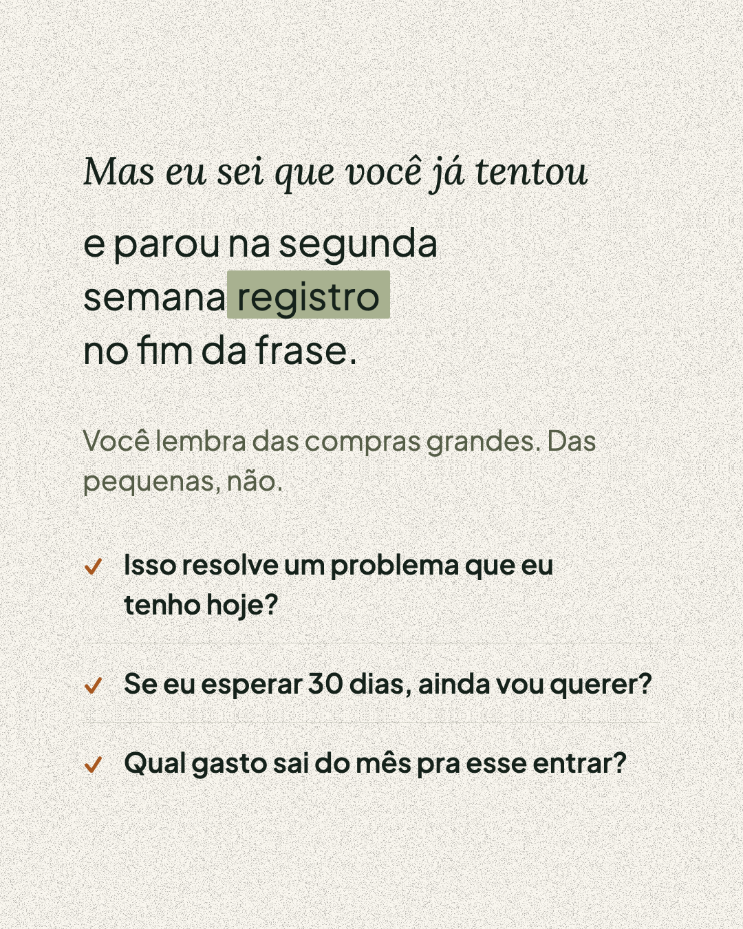 Modelo G4, “Mas eu sei…” com checklist ✓